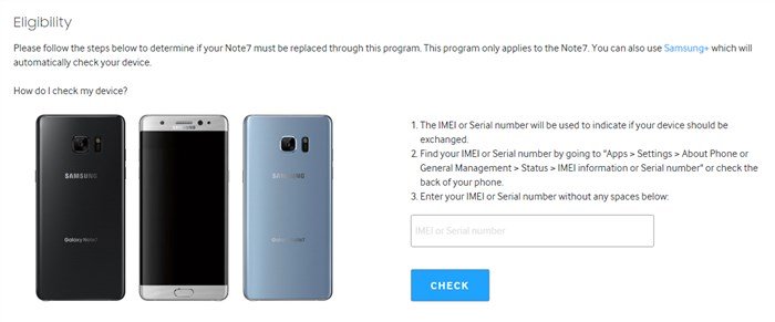 samsung imei check number